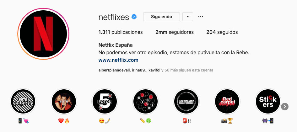 netflix instagram