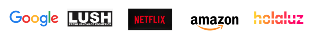 google, lush, netflix, amazon y holaluz